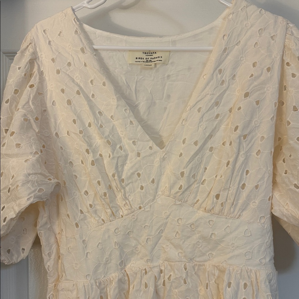 Trovata Cream Eyelet Mini Dress